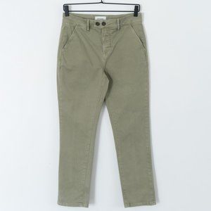 FRAME Womens Denim Le Beau Chino Cropped Straight Leg Pants Size 25 Green